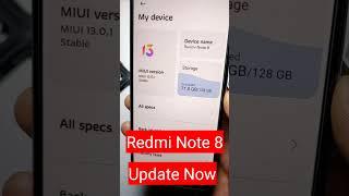 Redmi Note 8| MIUI 13 Update Now | miui 13 hidden features| Redmi | Xiaomi #Shorts #miui12hidden