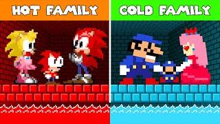 Mario and Sonic Family Hot vs Cold Color Changing Challenge