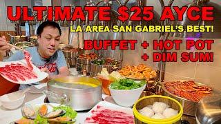 $25 AYCE Wagyu Beef Hot Pot & Buffet + Dim Sum!  LA San Gabriel's Happy AYCE Hot Pot!