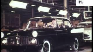 1950s Shiny Cars Off Production Line, Automobiles, Archive Footage