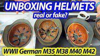 Unboxing WWII German Helmets M35 M38 M40 M42 | Authentic or Reproduction | Military Antiques Toronto