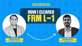 How I passed FRM Level 1 Exam Ft. Dhurvin Modi | FRM | Fintelligents