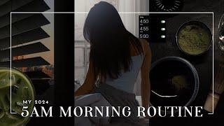 5AM MORNING ROUTINE (2024) | *realistic* healthy habits for early mornings, and my updated routine