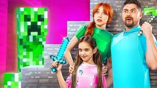 I Got Adopted by a MINECRAFT Family?! Living in a Blocky World ️ Awesome Parenting Hacks