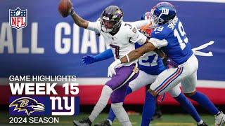 Baltimore Ravens vs. New York Giants | 2024 Week 15 Game Highlights