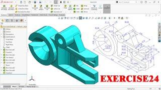 Solidworks Exercise Tutorial | Exercise24 | Solidworks Hindi tutorial