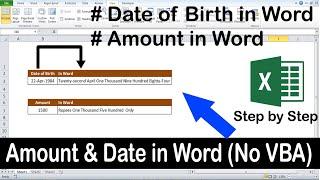 Excel Formula Convert Number to Words in Rupees | Date or Birth to Word in Excel (NO VBA)