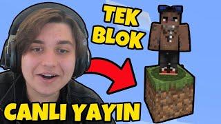 CANLI YAYINDA TEK BLOĞU BİTİRİYORUZ! - Minecraft