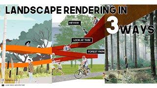 3 WAYS to render landscape design in Photoshop