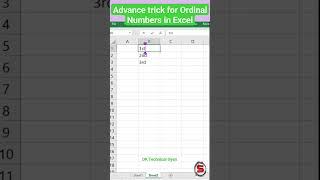 Ordinal numbers trick in excel #excelformula #exceltricks #exceltips