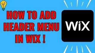 How to add header menu in Wix (Simple 2024)