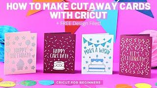 HOW TO MAKE CUTAWAY CARDS WITH CRICUT AND CRICUT CARD MAT | CRICUT FOR BEGINNERS | CARD TUTORIAL