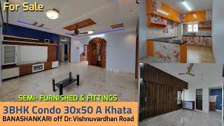 3BHK Semi Furnished A Khata Condo For Sale Banashankari 5th Stage