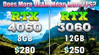 RTX 4060 8GB vs RTX 3060 12GB | Does More VRAM Mean More FPS?