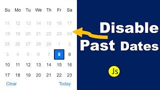 How to disable past dates in datepicker using javascript