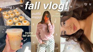 FALL VLOG  trying fall drinks, fall shopping haul, fall decor, cookies, shower, makeup, etc!