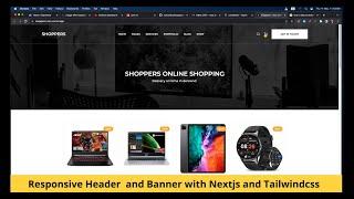 Creating responsive Navbar and Banner using Nextjs with Tailwindcss.