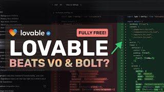 Lovable : This FREE AI Coder BEATS V0 & Bolt? (Generate Full Stack Apps!)