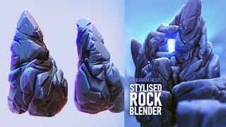 Quick 3D Sculpting Workflow | Stylised ROCK in Blender 3.5 (Timelapse) 3D High Poly Model
