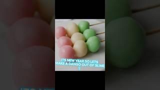 Dango made out of slime:)      #newyear2025 #winter #slime #dango #yipee #shorts#bounce #snowmansia