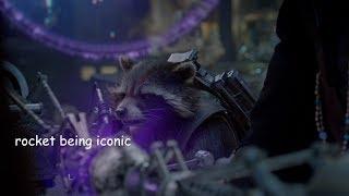 rocket raccoon being iconic for six minutes and twelve seconds straight