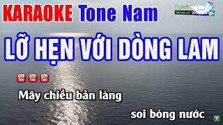 Lỡ Hẹn Với Dòng Lam Karaoke Tông Nam Hay Nhất | Karaoke Nhạc Sống Thanh Ngân