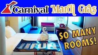 Carnival Mardi Gras Stateroom Tours! | Touring 10 Cabins From Regular Interior to the Top Suite!