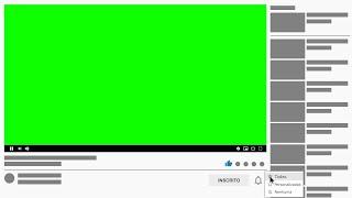 Green Screen Inscreva-se [Layout Do Youtube] com opções de Like, Inscrever-se, Sininho / Chroma Key