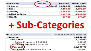 Setup SUBCATEGORIES to Track Expenses in EXCEL | SYNC for FREE #6