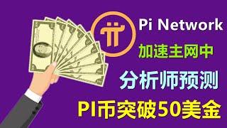 Pi Network加速主网中，加密货币分析师对于派币预测，开放主网后价格可达到50美元，你认为可能吗？