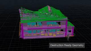 Destruction Ready Wood House Generator HDA | Houdini Asset