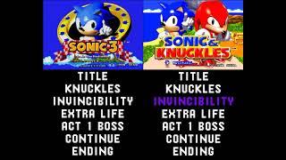 Sonic the Hedgehog 3 and Sonic and Knuckles Theme Comparisons