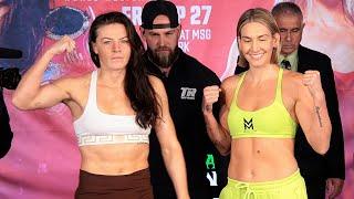 Sandy Ryan vs Mikaela Mayer FULL CARD WEIGH IN & FACE OFFS