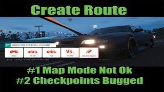 Forza Horizon  4 "Create Route" Explained (Bugged Checkpoints/World Map Bad Choice)