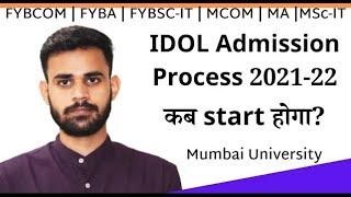 IDOL Online Admission 2021 22  FYBCOM  FYBA  MCOM  MA  IDOL Mumbai University Admission 2021