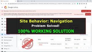 Site behavior navigation | Admob  navigation problem fix | Admob error fix