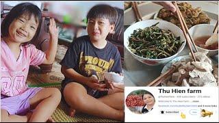 Cleaning up, burning grass, picking purslane for cooking - Thu Hien farm