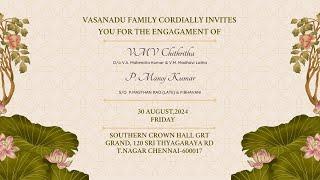 VMV Chithritha weds P. Manoj kumar ( engagement live streaming )