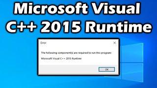 How to install the Microsoft visual C++ 2015 Runtime