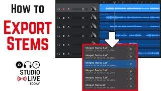 How to export stems (individual tracks) in GarageBand iOS