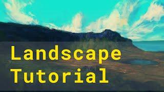 Landscape Painting Tutorial - FREE BRUSHES | GrawvyRobber