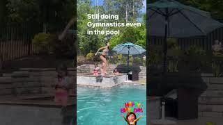 Even in the Pool she still do #gymnastics #gymnasticslife #shortvideo #shortfeed #gymnast