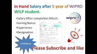 In hand salary after 5 year of WIPRO WILP student PaySlip || Salary after completion M.tech in wipro