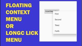 Context Menu In Android