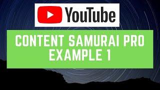 Vidnami Content Samurai Examples Video 1 2019