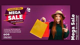 How to Create a Mega Sale Banner Design for Social Media | Photoshop Tutorials