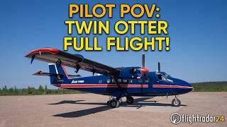 Pilot's POV Full Flight: Air Tindi Twin Otter Yellowknife to Łutselk'e