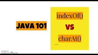 indexOf and charAt Methods in Java