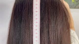 Measuring hair length.  Actual hair length preview Patreon full video