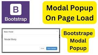 Bootstrap Modal Popup on Page Load | Modal Popup on Page Load Event